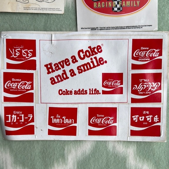 Vintage Coca-Cola Racing or advertising decals set - Picture 5 of 8